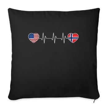 Norway - Sofa pillowcase 17,3'' x 17,3'' (45 x 45 cm) - black - Front
