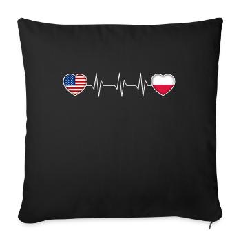 Pologne - Housse de coussin décorative 45 x 45 cm - noir - Devant
