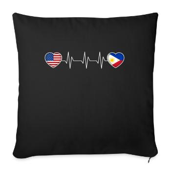 Philippines - Sofa pillowcase 17,3'' x 17,3'' (45 x 45 cm) - black - Front