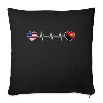 Papua New Guinea - Sofa pillowcase 17,3'' x 17,3'' (45 x 45 cm) - black - Front