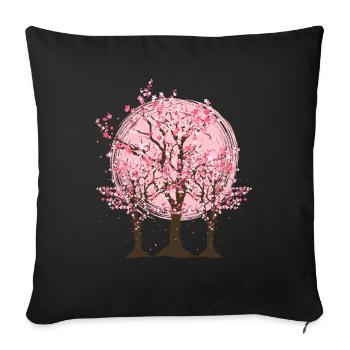Japanese Cherry Blossom Tree Gift Japan Sakura - Sofa pillowcase 17,3'' x 17,3'' (45 x 45 cm) - black - Front