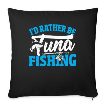Je préfère pêcher le thon - Housse de coussin décorative 45 x 45 cm - noir - Devant