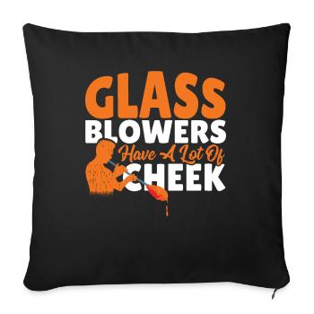 Glassblowers Have A Lot Of Cheek Glassblowing - Sofa pillowcase 17,3'' x 17,3'' (45 x 45 cm) - black - Front