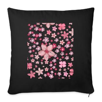 Japanese Culture Cherry Blossom Gift Idea Sakura - Sofa pillowcase 17,3'' x 17,3'' (45 x 45 cm) - black - Front