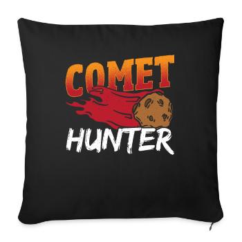 Carte de la constellation d’astronomie Comet Hunter - Housse de coussin décorative 45 x 45 cm - noir - Devant