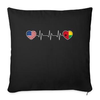 Guinea Bissau - Sofa pillowcase 17,3'' x 17,3'' (45 x 45 cm) - black - Front