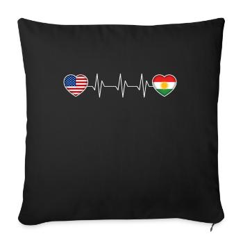 Kurdistan - Sofa pillowcase 17,3'' x 17,3'' (45 x 45 cm) - black - Front