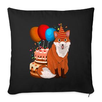 Forest Animal Nature Birthday Party Gift Fox - Sofa pillowcase 17,3'' x 17,3'' (45 x 45 cm) - black - Front