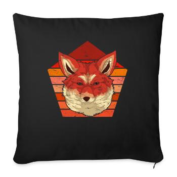Rétro Animal Lover Forest Animal Gift Fox - Housse de coussin décorative 45 x 45 cm - noir - Devant