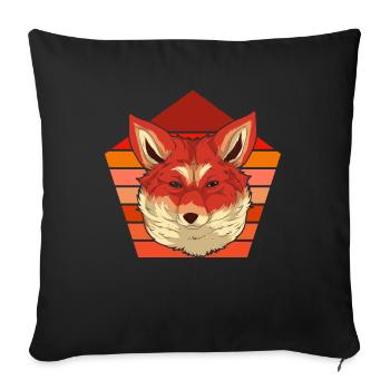 Fox Lover Forest Animal Gift Retro Fox - Housse de coussin décorative 45 x 45 cm - noir - Devant