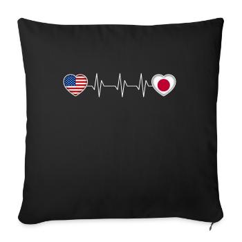 Japon - Housse de coussin décorative 45 x 45 cm - noir - Devant