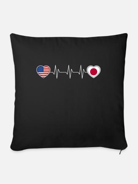 Japan - Sofakissenbezug 45 x 45 cm - Schwarz
