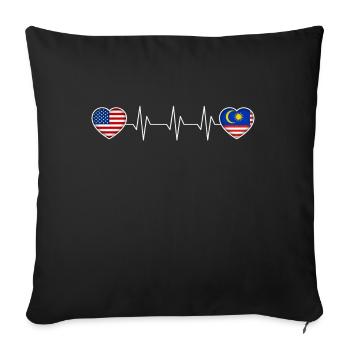Malaysia - Sofa pillowcase 17,3'' x 17,3'' (45 x 45 cm) - black - Front