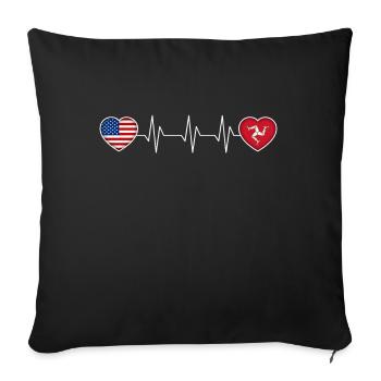 Île de Man - Housse de coussin décorative 45 x 45 cm - noir - Devant