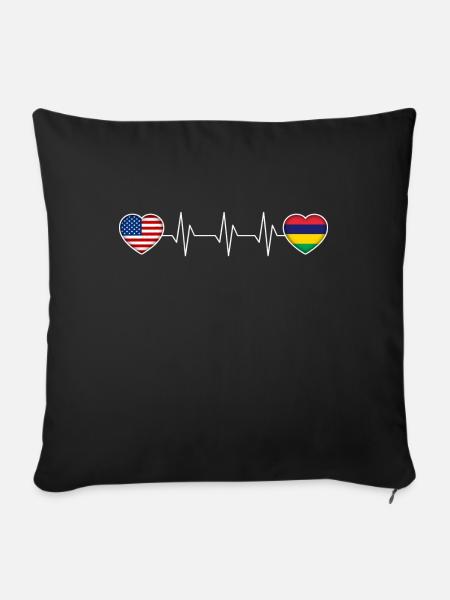 Mauritius - Sofakissenbezug 45 x 45 cm - Schwarz