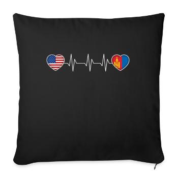 Mongolia - Sofa pillowcase 17,3'' x 17,3'' (45 x 45 cm) - black - Front