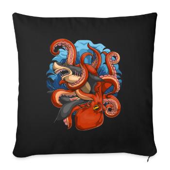 Sea Animal Octopus Ocean Animal Shark Gift Octopus - Sofa pillowcase 17,3'' x 17,3'' (45 x 45 cm) - black - Front