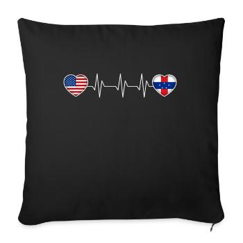 Netherlands Antilles - Sofa pillowcase 17,3'' x 17,3'' (45 x 45 cm) - black - Front