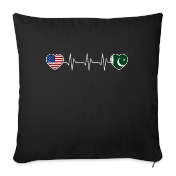 Pakistan - Sofa pillowcase 17,3'' x 17,3'' (45 x 45 cm) - black - Front