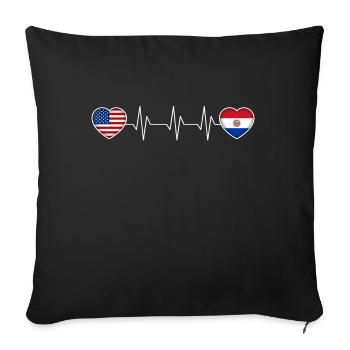 Paraguay - Sofa pillowcase 17,3'' x 17,3'' (45 x 45 cm) - black - Front