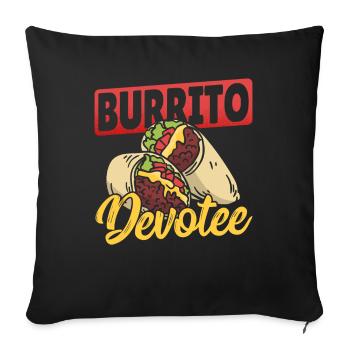 Burrito Devotee Burritos Taco Family - Sofa pillowcase 17,3'' x 17,3'' (45 x 45 cm) - black - Front