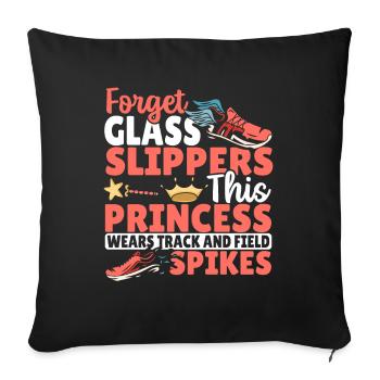 This Princess Wears Track and Field Spikes - Sofa pillowcase 17,3'' x 17,3'' (45 x 45 cm) - black - Front