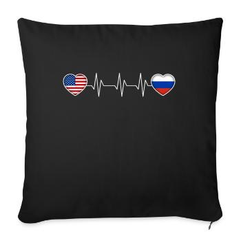 Russie - Housse de coussin décorative 45 x 45 cm - noir - Devant