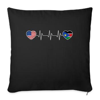 South Sudan - Sofa pillowcase 17,3'' x 17,3'' (45 x 45 cm) - black - Front