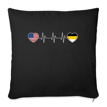 Empire russe - Housse de coussin décorative 45 x 45 cm - noir - Devant