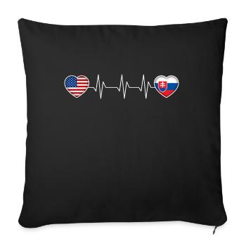 Slovakia - Sofa pillowcase 17,3'' x 17,3'' (45 x 45 cm) - black - Front