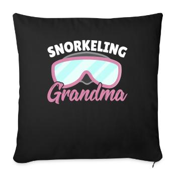 Snorkeling Grandma Snorkel Dive Scuba Diving - Sofa pillowcase 17,3'' x 17,3'' (45 x 45 cm) - black - Front