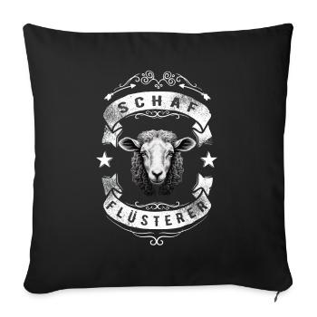 Schafflüsterer - Schaf Silhouette - Sofakissenbezug 45 x 45 cm - Schwarz - Vorne