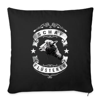 Schafflüsterer - Schaf Silhouette - Sofakissenbezug 45 x 45 cm - Schwarz - Vorne
