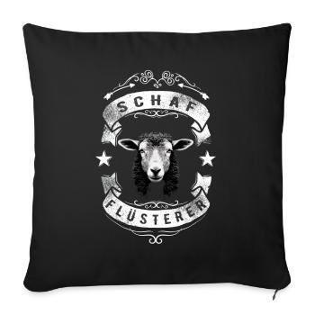 Schafflüsterer - Schaf Silhouette - Sofakissenbezug 45 x 45 cm - Schwarz - Vorne