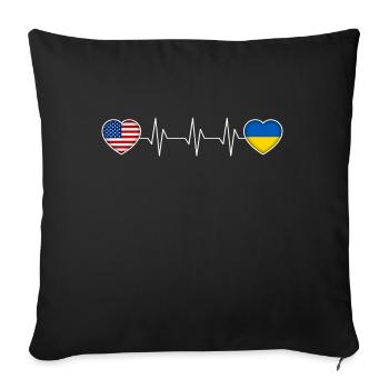 Ukraine - Housse de coussin décorative 45 x 45 cm - noir - Devant