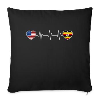 Uganda - Sofa pillowcase 17,3'' x 17,3'' (45 x 45 cm) - black - Front
