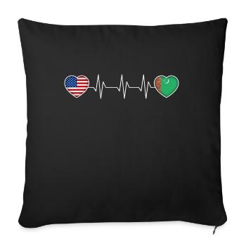 Turkmenistan - Sofa pillowcase 17,3'' x 17,3'' (45 x 45 cm) - black - Front
