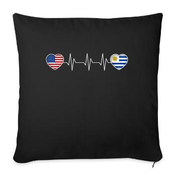 Uruguay - Sofa pillowcase 17,3'' x 17,3'' (45 x 45 cm) - black - Front