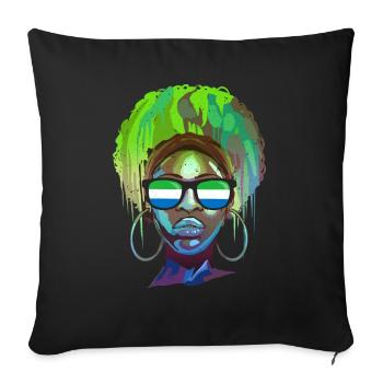 Sierra Leone - Sofa pillowcase 17,3'' x 17,3'' (45 x 45 cm) - black - Front