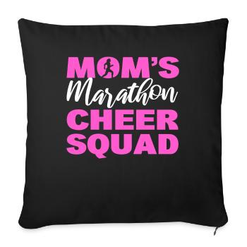 Mom's Marathon Cheer Squad Marathon Finisher - Sofa pillowcase 17,3'' x 17,3'' (45 x 45 cm) - black - Front
