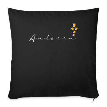 Andorra - Sofa pillowcase 17,3'' x 17,3'' (45 x 45 cm) - black - Front