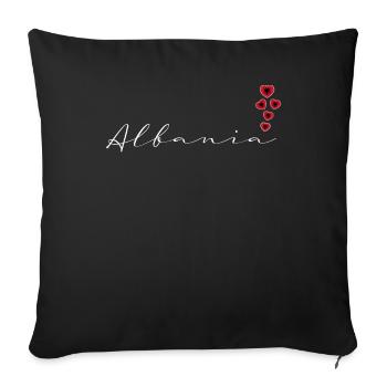 Albanie - Housse de coussin décorative 45 x 45 cm - noir - Devant