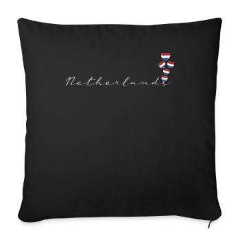 Netherlands - Sofa pillowcase 17,3'' x 17,3'' (45 x 45 cm) - black - Front