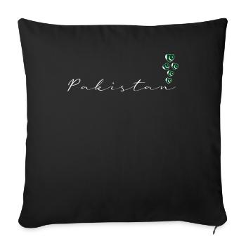 Pakistan - Sofa pillowcase 17,3'' x 17,3'' (45 x 45 cm) - black - Front
