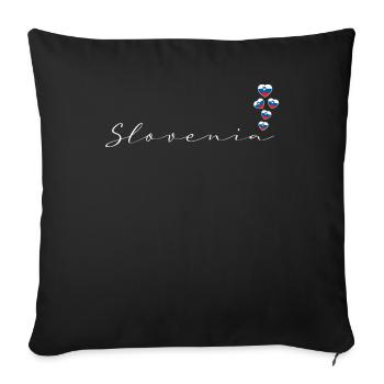 Slovenia - Sofa pillowcase 17,3'' x 17,3'' (45 x 45 cm) - black - Front
