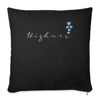 Ouïghours - Housse de coussin décorative 45 x 45 cm - noir - Devant