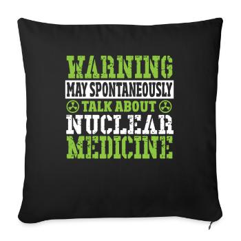 L’avertissement peut spontanément parler de médecine nucléaire - Housse de coussin décorative 45 x 45 cm - noir - Devant