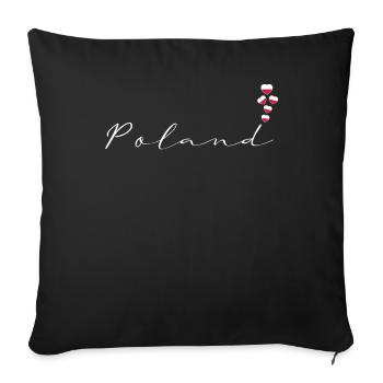 Pologne - Housse de coussin décorative 45 x 45 cm - noir - Devant
