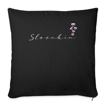 Slovakia - Sofa pillowcase 17,3'' x 17,3'' (45 x 45 cm) - black - Front