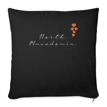 Macédoine du Nord - Housse de coussin décorative 45 x 45 cm - noir - Devant